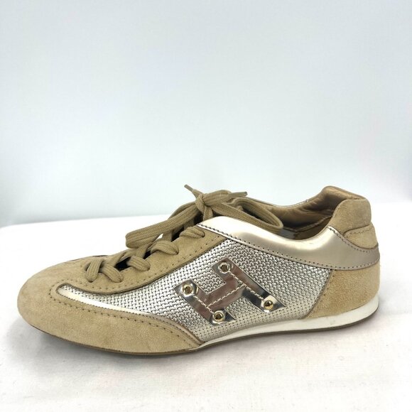 Hogan Olympia H Flock Sneaker with Suede and Metallic Finish Women's 6 - Picture 4 of 9